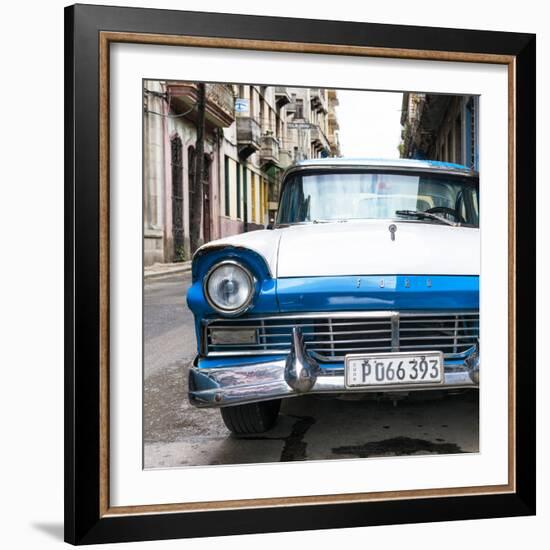 Cuba Fuerte Collection SQ - Old Ford Blue Car-Philippe Hugonnard-Framed Photographic Print