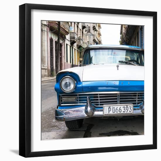 Cuba Fuerte Collection SQ - Old Ford Blue Car-Philippe Hugonnard-Framed Photographic Print