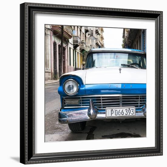 Cuba Fuerte Collection SQ - Old Ford Blue Car-Philippe Hugonnard-Framed Photographic Print