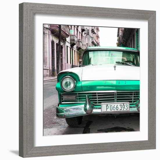 Cuba Fuerte Collection SQ - Old Ford Green Car-Philippe Hugonnard-Framed Photographic Print