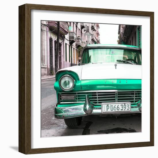 Cuba Fuerte Collection SQ - Old Ford Green Car-Philippe Hugonnard-Framed Photographic Print