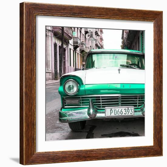 Cuba Fuerte Collection SQ - Old Ford Green Car-Philippe Hugonnard-Framed Photographic Print