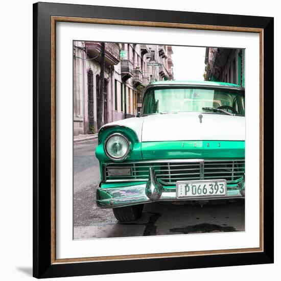 Cuba Fuerte Collection SQ - Old Ford Green Car-Philippe Hugonnard-Framed Photographic Print