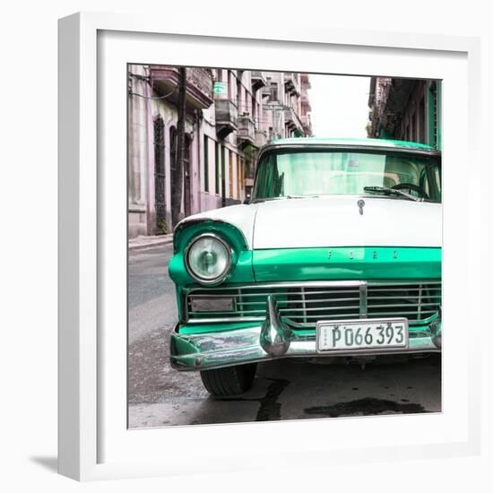 Cuba Fuerte Collection SQ - Old Ford Green Car-Philippe Hugonnard-Framed Photographic Print