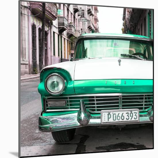 Cuba Fuerte Collection SQ - Old Ford Green Car-Philippe Hugonnard-Mounted Photographic Print