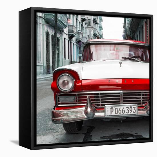 Cuba Fuerte Collection SQ - Old Ford Red Car-Philippe Hugonnard-Framed Stretched Canvas