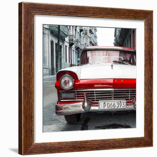 Cuba Fuerte Collection SQ - Old Ford Red Car-Philippe Hugonnard-Framed Photographic Print