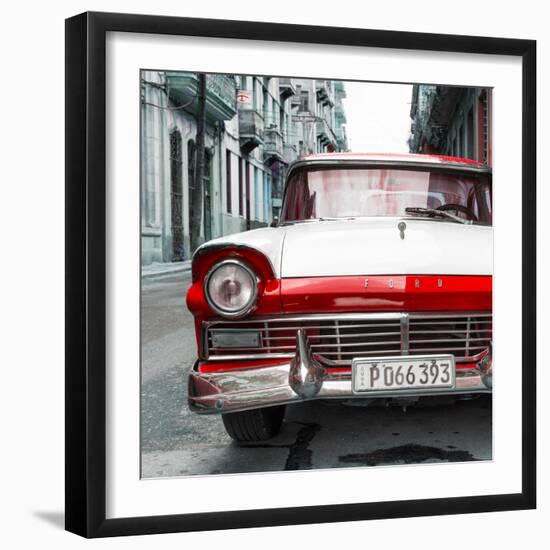 Cuba Fuerte Collection SQ - Old Ford Red Car-Philippe Hugonnard-Framed Photographic Print