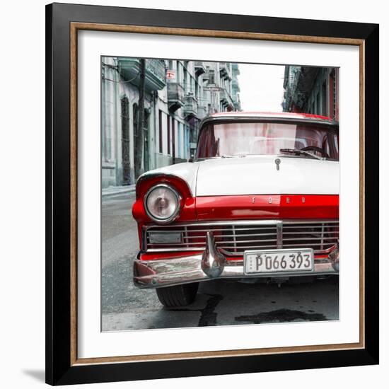 Cuba Fuerte Collection SQ - Old Ford Red Car-Philippe Hugonnard-Framed Photographic Print