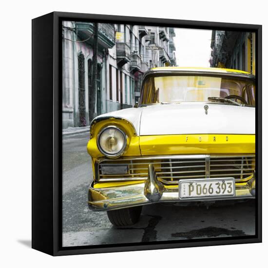 Cuba Fuerte Collection SQ - Old Ford Yellow Car-Philippe Hugonnard-Framed Stretched Canvas