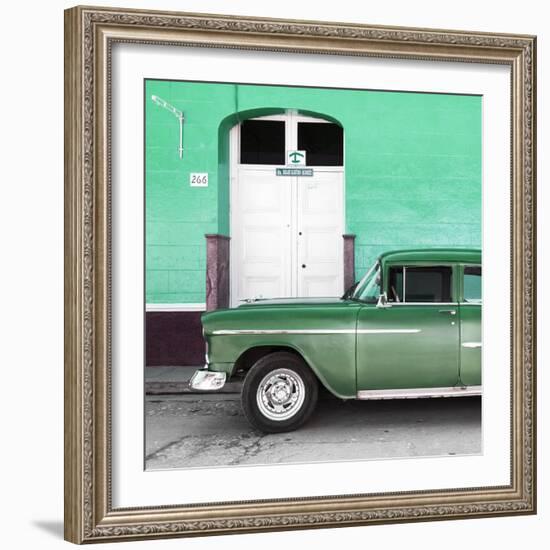 Cuba Fuerte Collection SQ - Old Green Car-Philippe Hugonnard-Framed Photographic Print