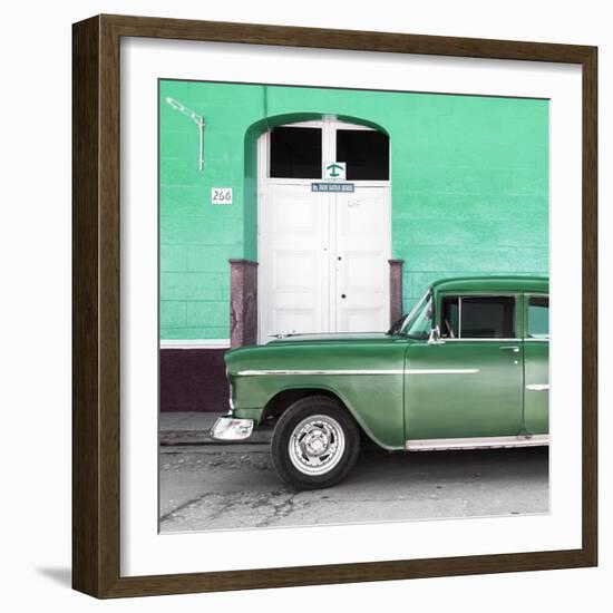 Cuba Fuerte Collection SQ - Old Green Car-Philippe Hugonnard-Framed Photographic Print