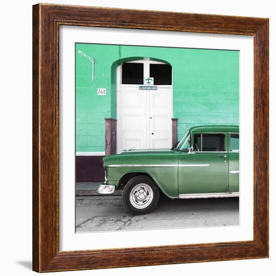 Cuba Fuerte Collection SQ - Old Green Car-Philippe Hugonnard-Framed Photographic Print