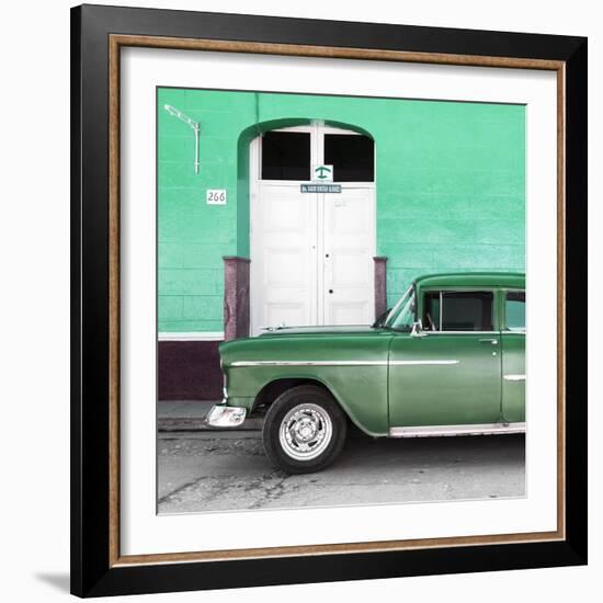 Cuba Fuerte Collection SQ - Old Green Car-Philippe Hugonnard-Framed Photographic Print