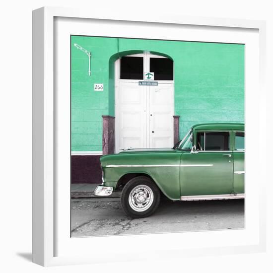 Cuba Fuerte Collection SQ - Old Green Car-Philippe Hugonnard-Framed Photographic Print