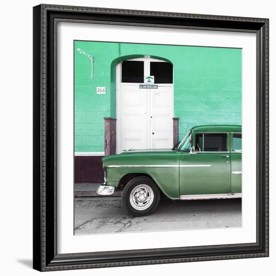 Cuba Fuerte Collection SQ - Old Green Car-Philippe Hugonnard-Framed Photographic Print