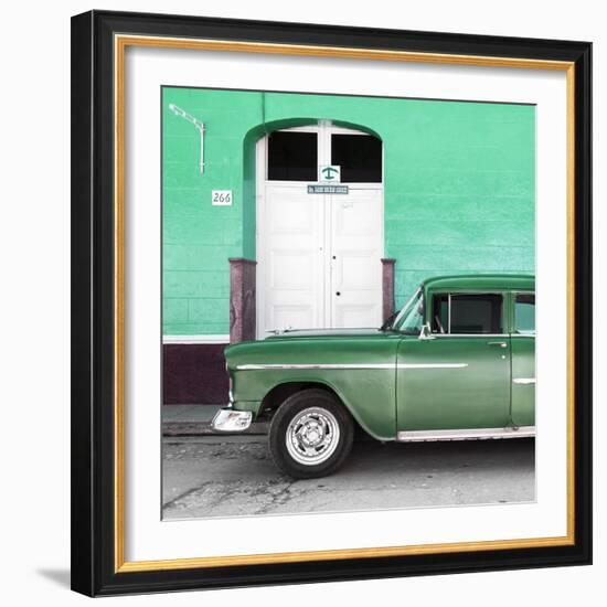 Cuba Fuerte Collection SQ - Old Green Car-Philippe Hugonnard-Framed Photographic Print