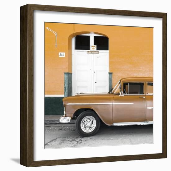 Cuba Fuerte Collection SQ - Old Orange Car-Philippe Hugonnard-Framed Photographic Print