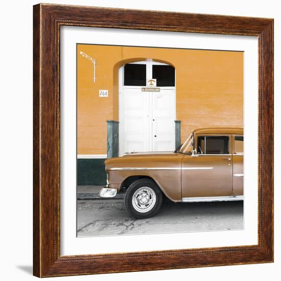 Cuba Fuerte Collection SQ - Old Orange Car-Philippe Hugonnard-Framed Photographic Print