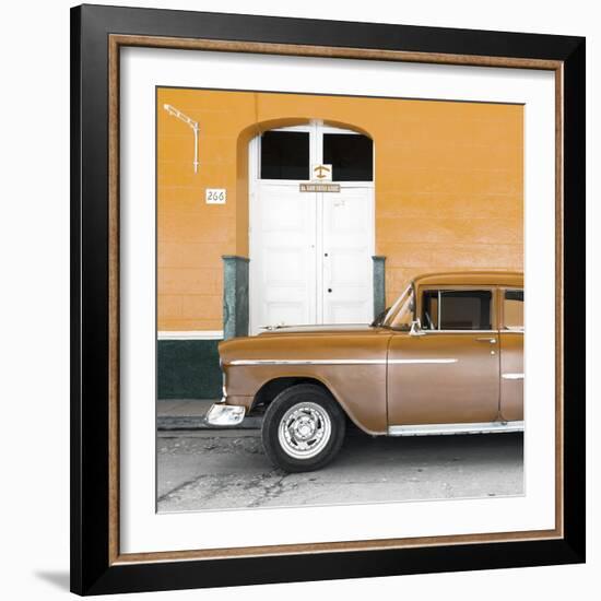 Cuba Fuerte Collection SQ - Old Orange Car-Philippe Hugonnard-Framed Photographic Print