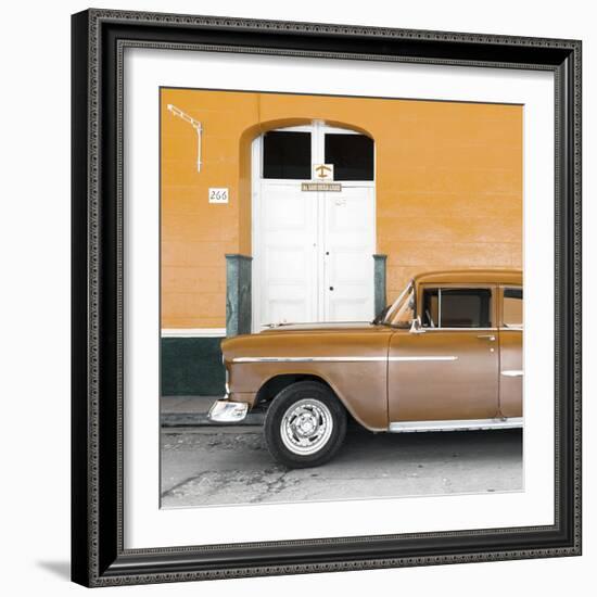 Cuba Fuerte Collection SQ - Old Orange Car-Philippe Hugonnard-Framed Photographic Print