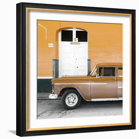 Cuba Fuerte Collection SQ - Old Orange Car-Philippe Hugonnard-Framed Photographic Print