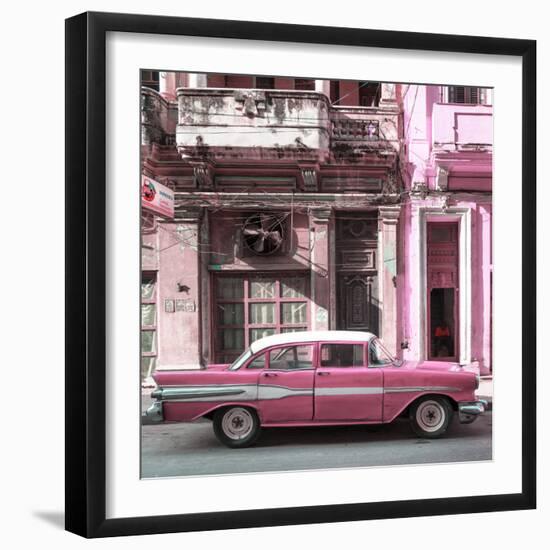 Cuba Fuerte Collection SQ - Old Pink Car in Havana-Philippe Hugonnard-Framed Photographic Print