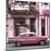 Cuba Fuerte Collection SQ - Old Pink Car in Havana-Philippe Hugonnard-Mounted Photographic Print