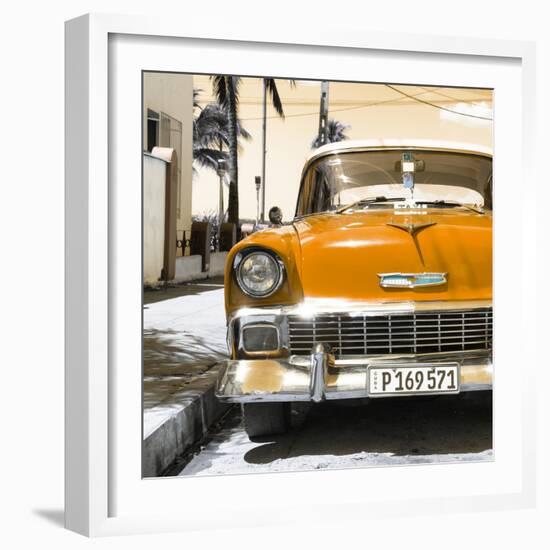 Cuba Fuerte Collection SQ - Orange Chevy-Philippe Hugonnard-Framed Photographic Print