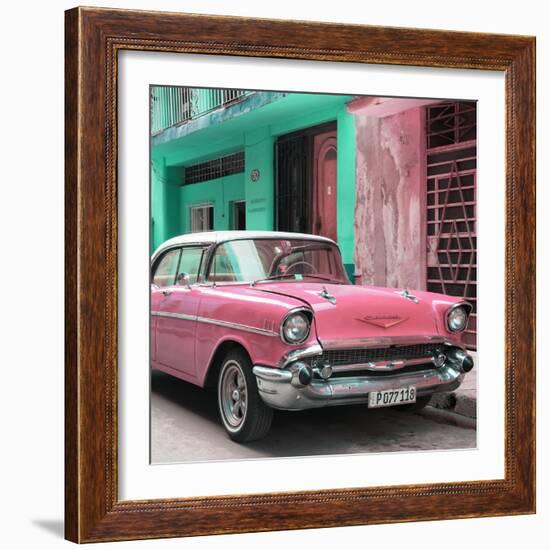 Cuba Fuerte Collection SQ - Pink Chevrolet Cuban-Philippe Hugonnard-Framed Photographic Print