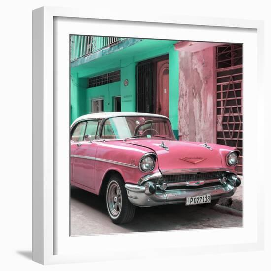 Cuba Fuerte Collection SQ - Pink Chevrolet Cuban-Philippe Hugonnard-Framed Photographic Print