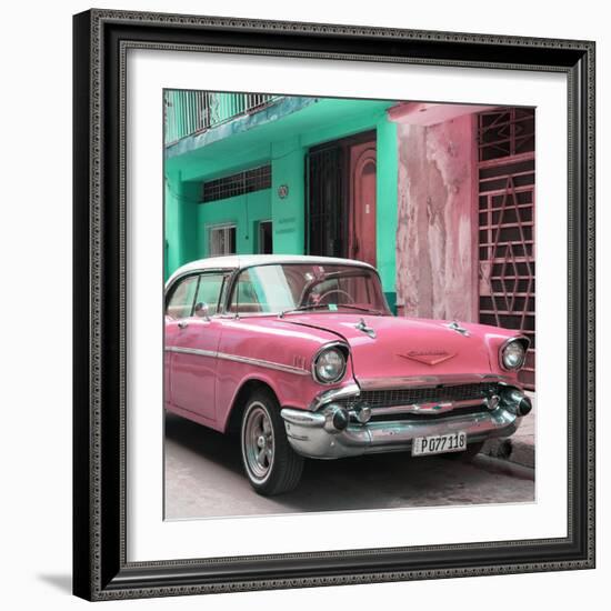 Cuba Fuerte Collection SQ - Pink Chevrolet Cuban-Philippe Hugonnard-Framed Photographic Print