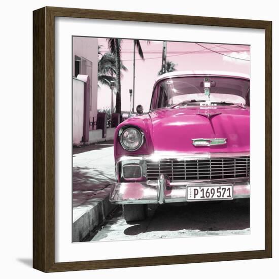 Cuba Fuerte Collection SQ - Pink Chevy-Philippe Hugonnard-Framed Photographic Print