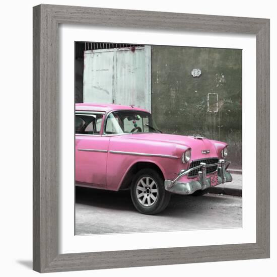 Cuba Fuerte Collection SQ - Pink Chevy-Philippe Hugonnard-Framed Photographic Print