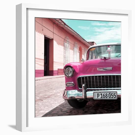 Cuba Fuerte Collection SQ - Pink Classic Car 1955 Chevy-Philippe Hugonnard-Framed Photographic Print