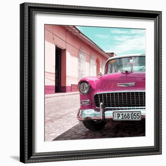 Cuba Fuerte Collection SQ - Pink Classic Car 1955 Chevy-Philippe Hugonnard-Framed Photographic Print