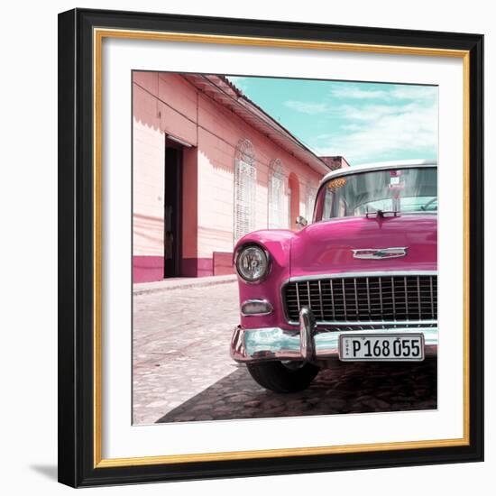 Cuba Fuerte Collection SQ - Pink Classic Car 1955 Chevy-Philippe Hugonnard-Framed Photographic Print