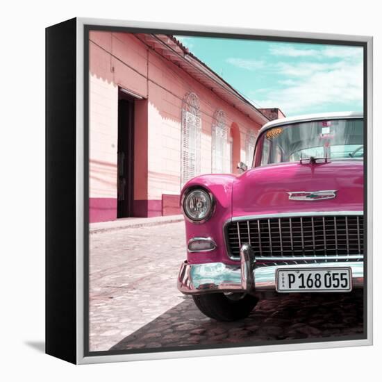 Cuba Fuerte Collection SQ - Pink Classic Car 1955 Chevy-Philippe Hugonnard-Framed Stretched Canvas