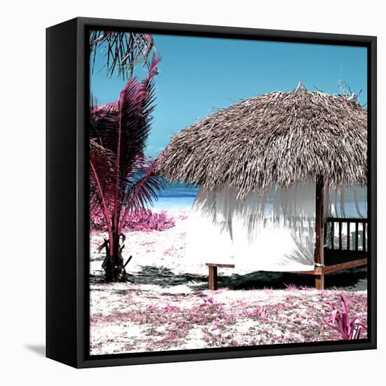 Cuba Fuerte Collection SQ - Pink Paradise Beach Hut-Philippe Hugonnard-Framed Stretched Canvas