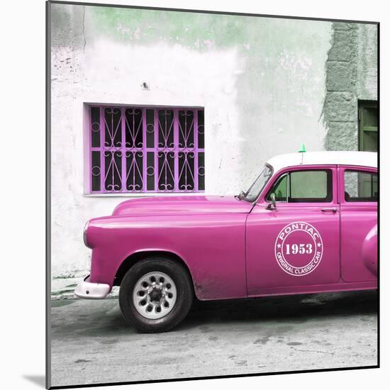 Cuba Fuerte Collection SQ - Pink Pontiac 1953 Original Classic Car-Philippe Hugonnard-Mounted Photographic Print