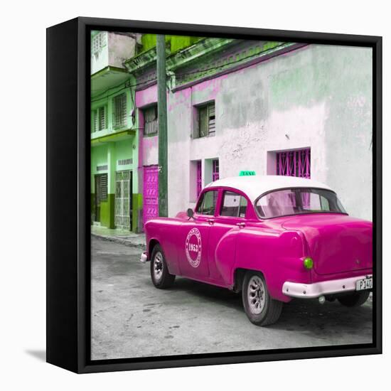 Cuba Fuerte Collection SQ - Pink Taxi Pontiac 1953-Philippe Hugonnard-Framed Stretched Canvas