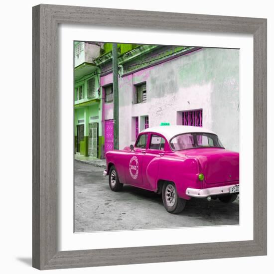 Cuba Fuerte Collection SQ - Pink Taxi Pontiac 1953-Philippe Hugonnard-Framed Photographic Print