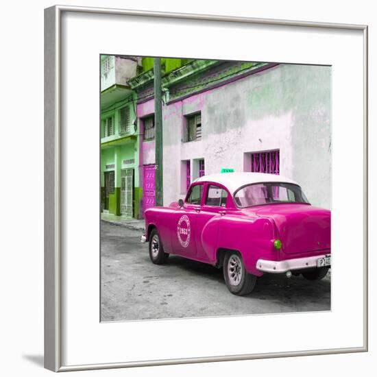 Cuba Fuerte Collection SQ - Pink Taxi Pontiac 1953-Philippe Hugonnard-Framed Photographic Print