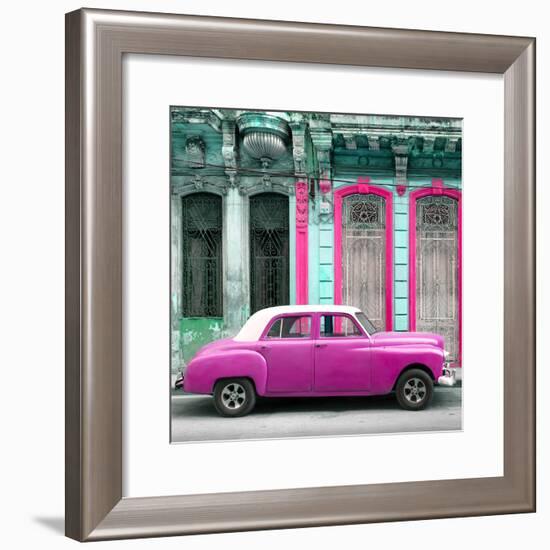 Cuba Fuerte Collection SQ - Pink Vintage Car in Havana-Philippe Hugonnard-Framed Photographic Print