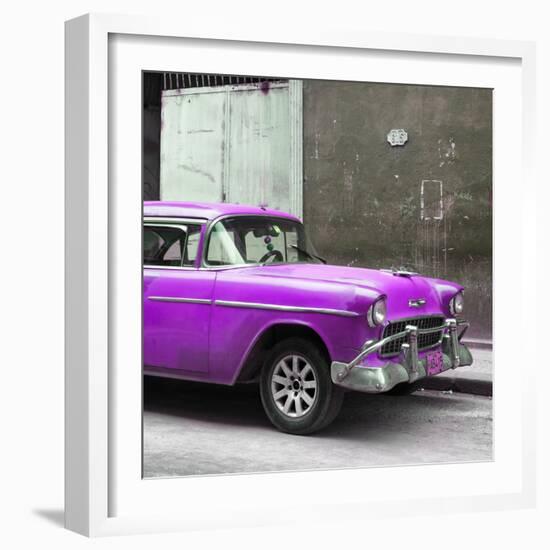 Cuba Fuerte Collection SQ - Purple Chevy-Philippe Hugonnard-Framed Photographic Print