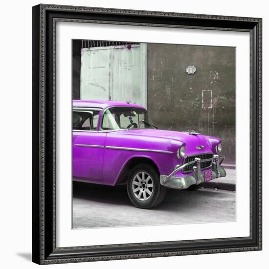 Cuba Fuerte Collection SQ - Purple Chevy-Philippe Hugonnard-Framed Photographic Print