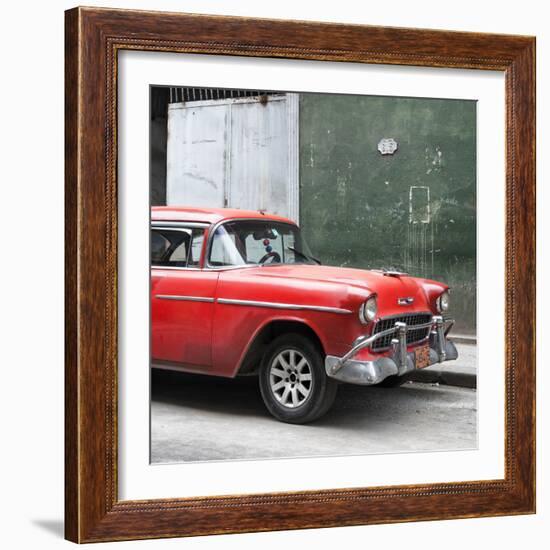 Cuba Fuerte Collection SQ - Red Chevy-Philippe Hugonnard-Framed Photographic Print