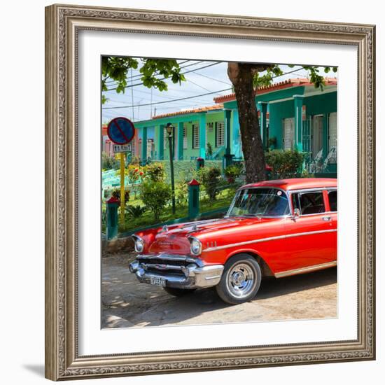 Cuba Fuerte Collection SQ - Red Classic Car in Vinales-Philippe Hugonnard-Framed Photographic Print