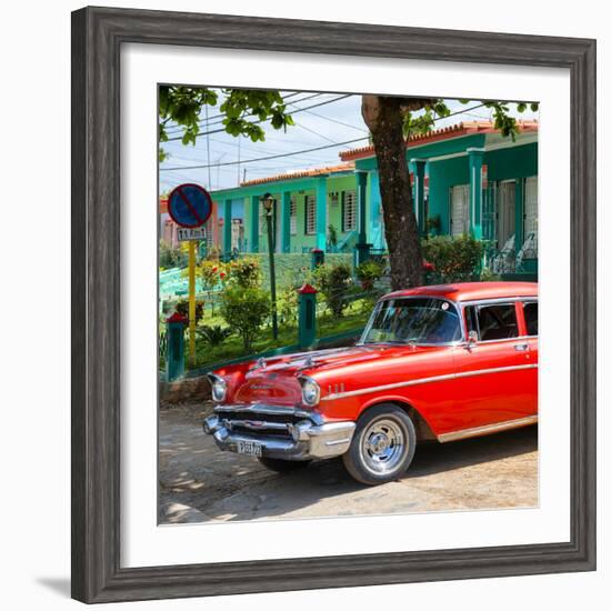 Cuba Fuerte Collection SQ - Red Classic Car in Vinales-Philippe Hugonnard-Framed Photographic Print