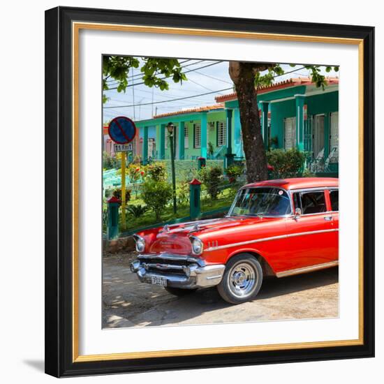 Cuba Fuerte Collection SQ - Red Classic Car in Vinales-Philippe Hugonnard-Framed Photographic Print